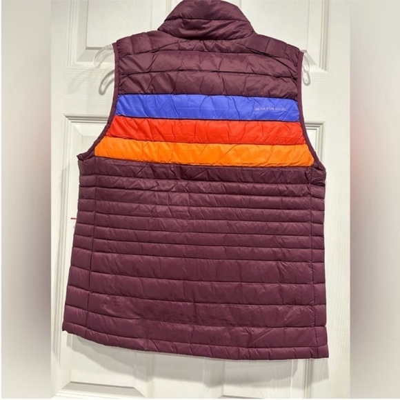 Cotopaxi Women’s 1X Fuego Down Insulated Puff Vest Wine Stripes Maroon NWT - Picture 3 of 12